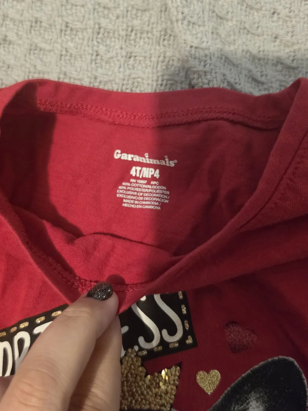Garanimals Red Long-Sleeve 'Princess Forever' Puppy Tee